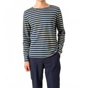 NEW SAINT JAMES minquiers modern long sleeve tee in marine/amandier